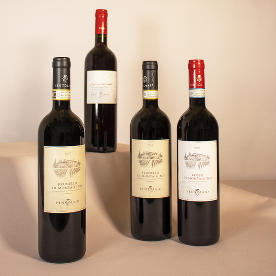 Ventolaio Brunello Smagekasse med 4 Flasker Vin